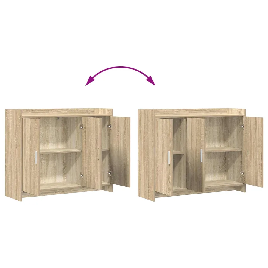 Buffet Chêne Sonoma 98,5 x 33 x 80 cm Bois d'ingénierie - 10