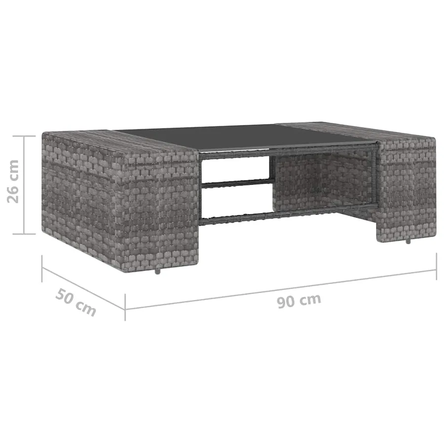 Salon de jardin 5 pcs Résine tressée Gris - 14