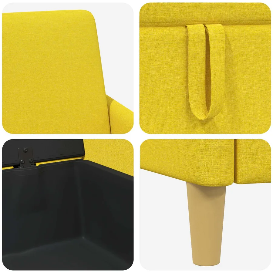 Sofa avec rangement Jaune clair 72 x 78 x 87 cm Polyester - 7
