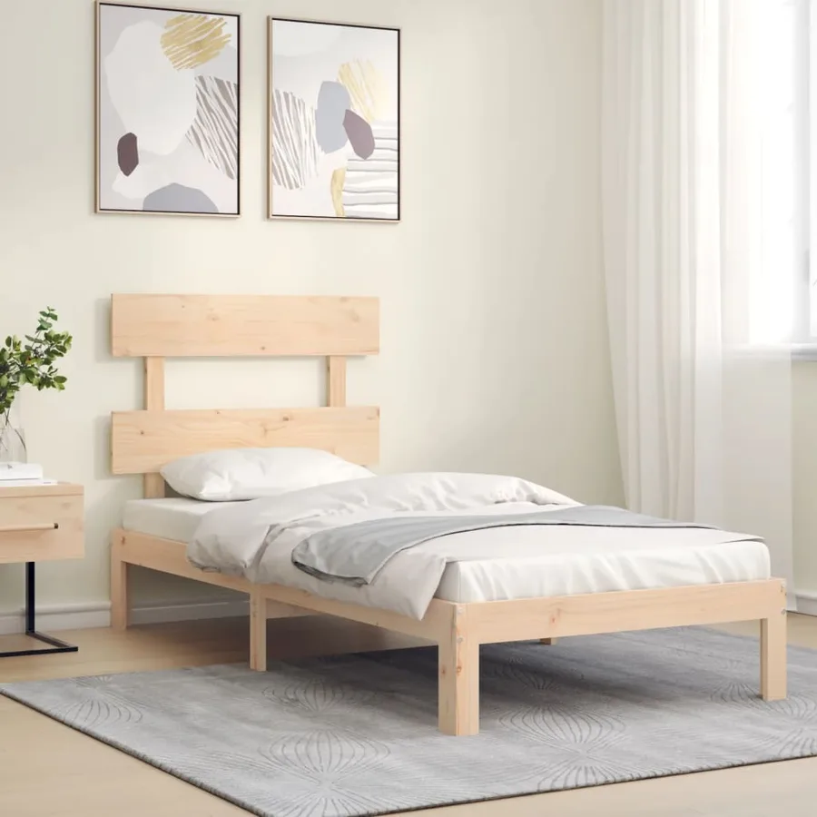 Cadre de lit sans matelas 90x200 cm bois de pin massif - 3