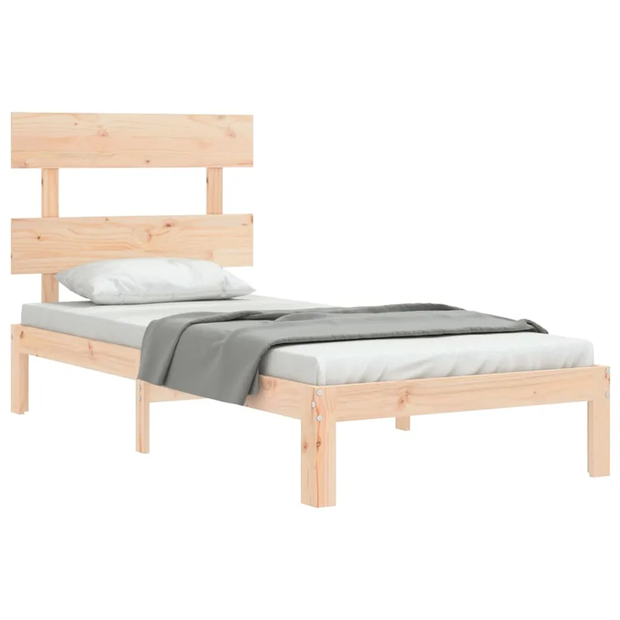 Cadre de lit sans matelas 90x200 cm bois de pin massif - 4