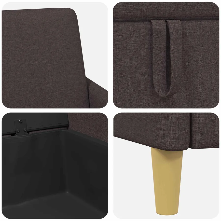Sofa avec rangement Marron foncé 72 x 78 x 87 cm Polyester - 7