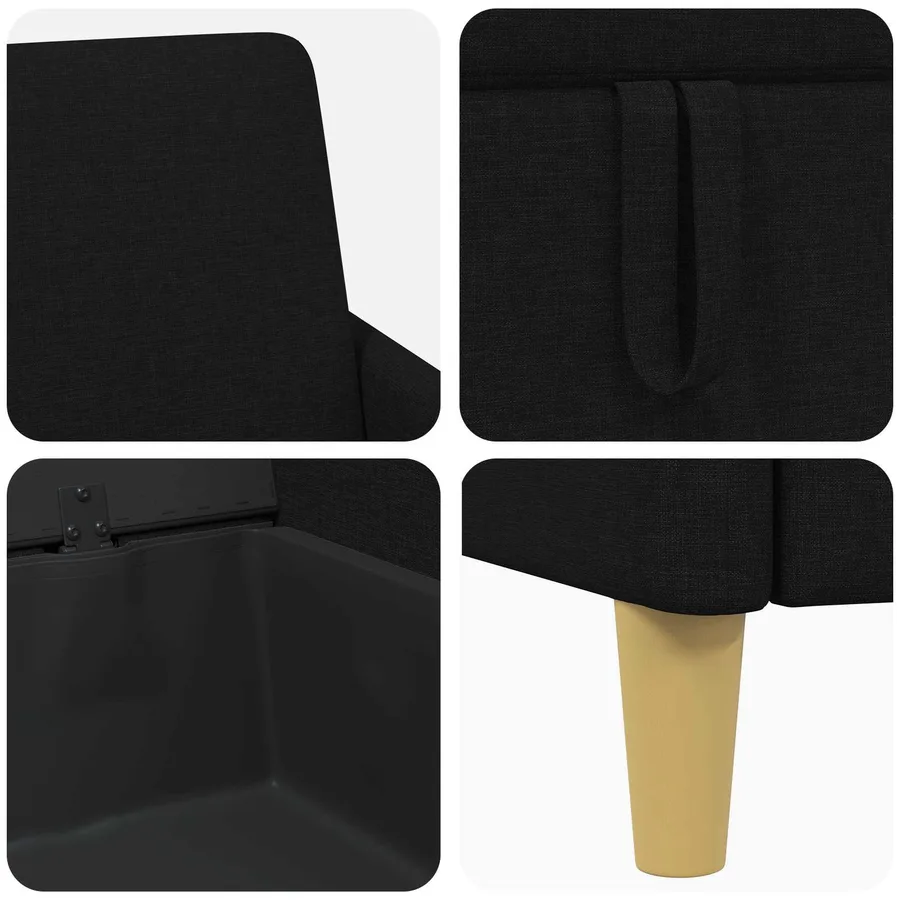 Sofa avec rangement Noir 72 x 78 x 87 cm Polyester - 7