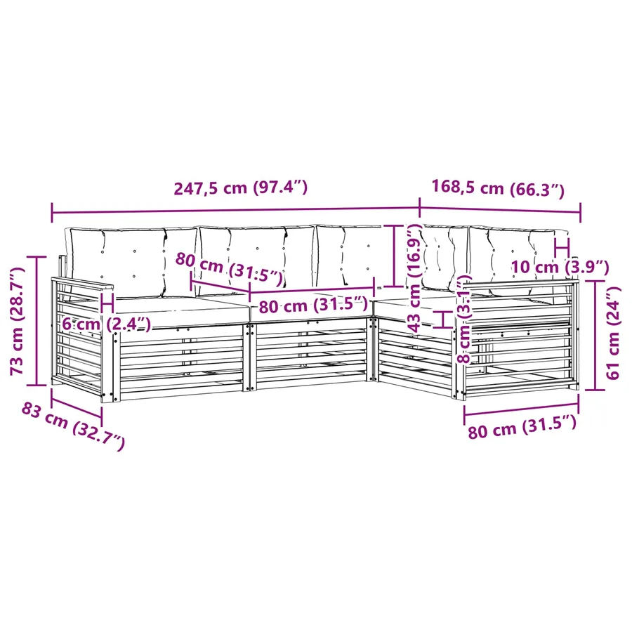 Ensemble de canapés d'extérieur 5 pc Blanc et anthracite - 7
