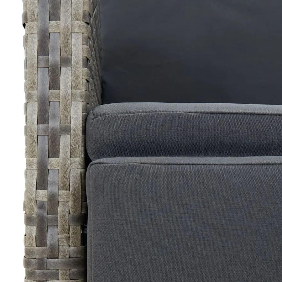 Ensemble à manger de jardin et coussins 7 pcs gris rotin - 7