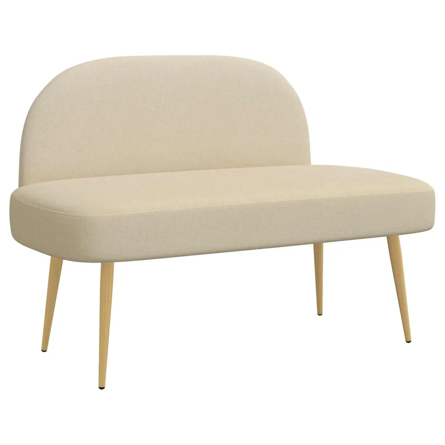 Banc rembourré avec dossier Crème 110 x 60 x 76 cm Polyester - 2