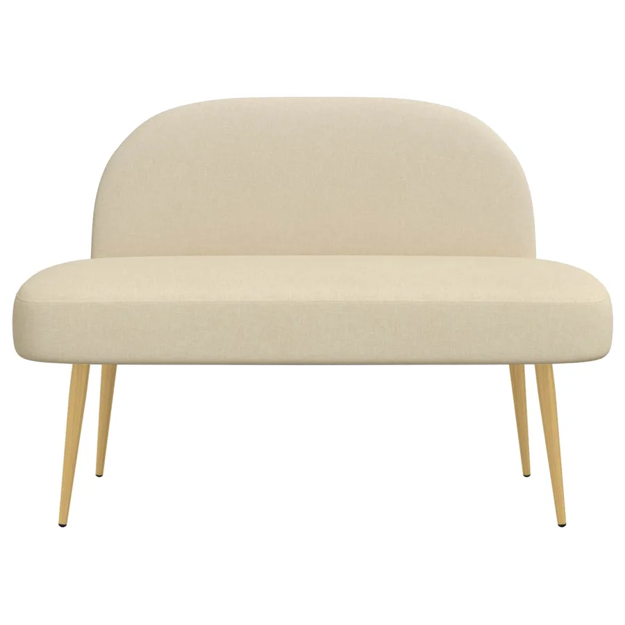 Banc rembourré avec dossier Crème 110 x 60 x 76 cm Polyester - 3