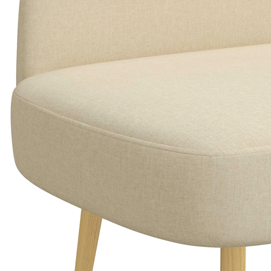 Banc rembourré avec dossier Crème 110 x 60 x 76 cm Polyester - 5