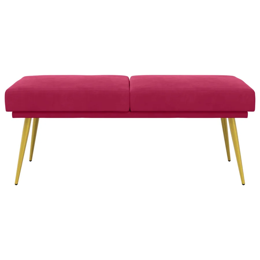 Banc à double couche Bordeaux 120 x 45 x 46 cm Velours - 5