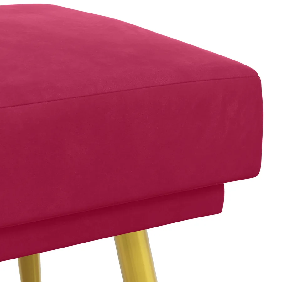 Banc à double couche Bordeaux 120 x 45 x 46 cm Velours - 6