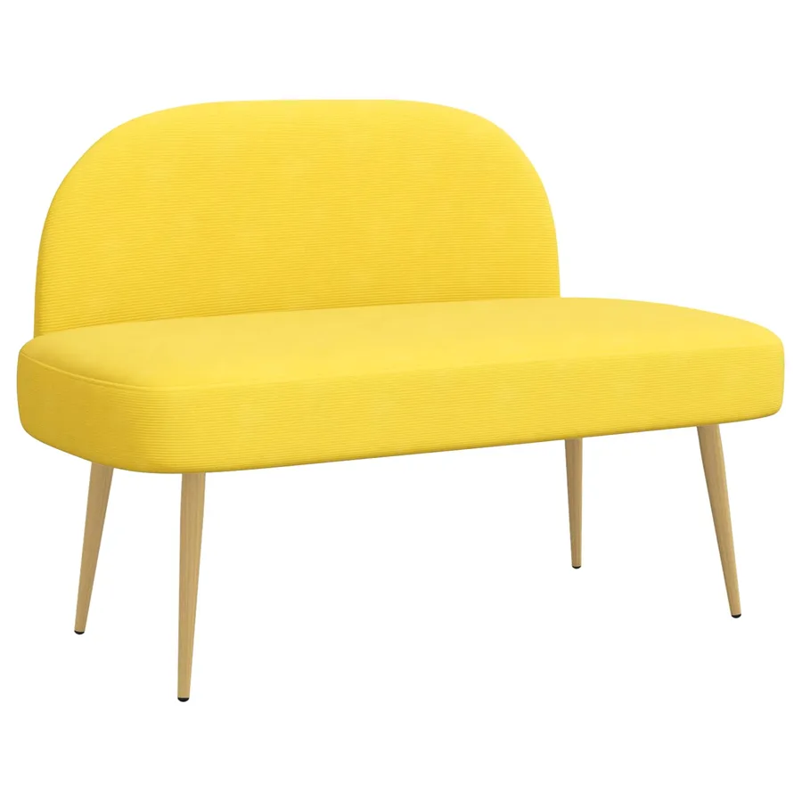 Banc rembourré avec dossier Jaune clair 110 x 60 x 76 cm - 2