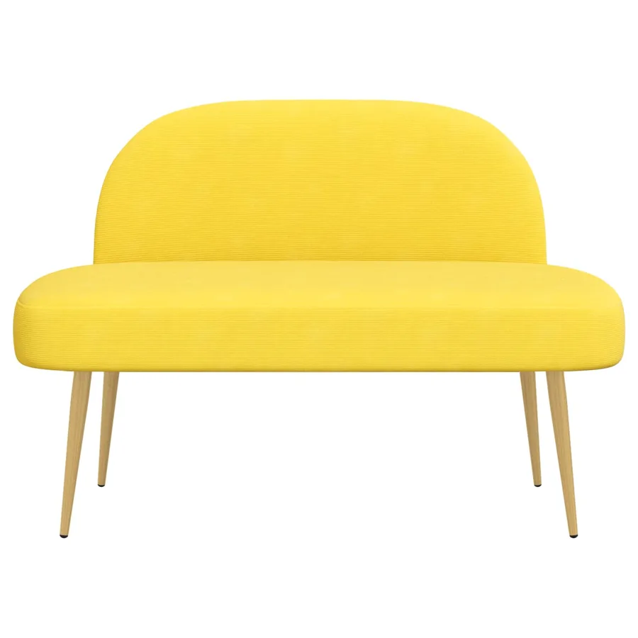 Banc rembourré avec dossier Jaune clair 110 x 60 x 76 cm - 3