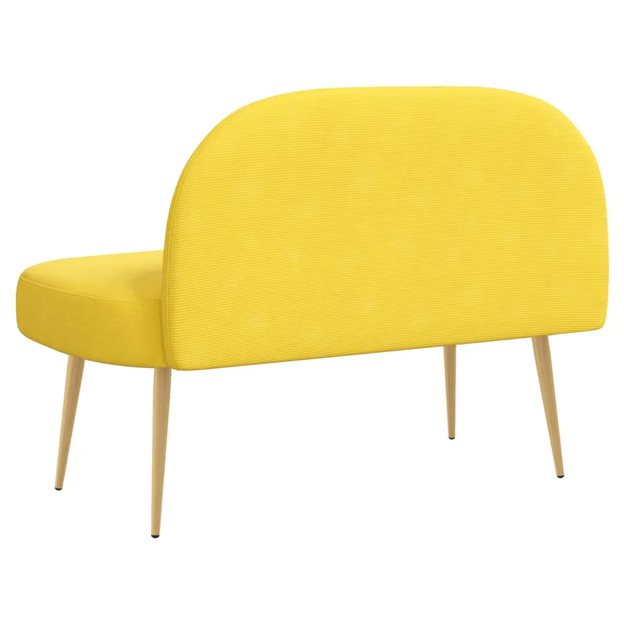 Banc rembourré avec dossier Jaune clair 110 x 60 x 76 cm - 4