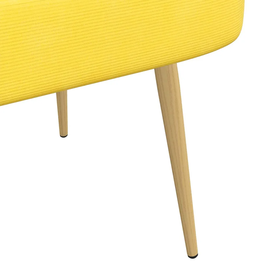 Banc rembourré avec dossier Jaune clair 110 x 60 x 76 cm - 6