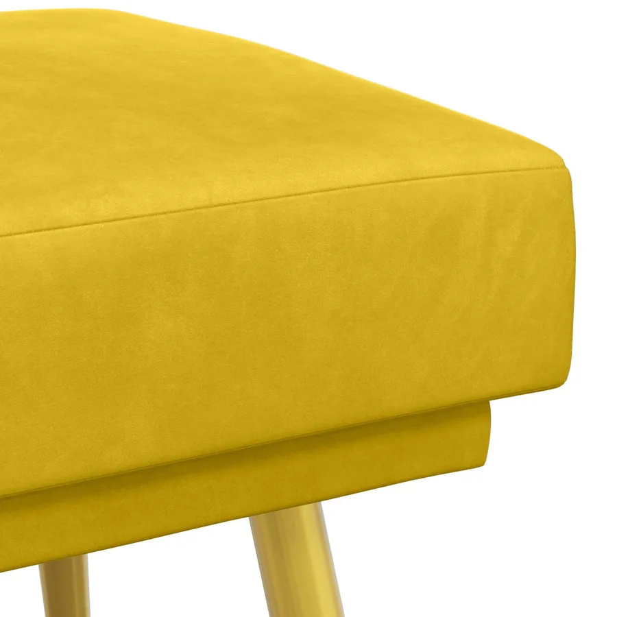 Banc à double couche Jaune 120 x 45 x 46 cm Velours - 6