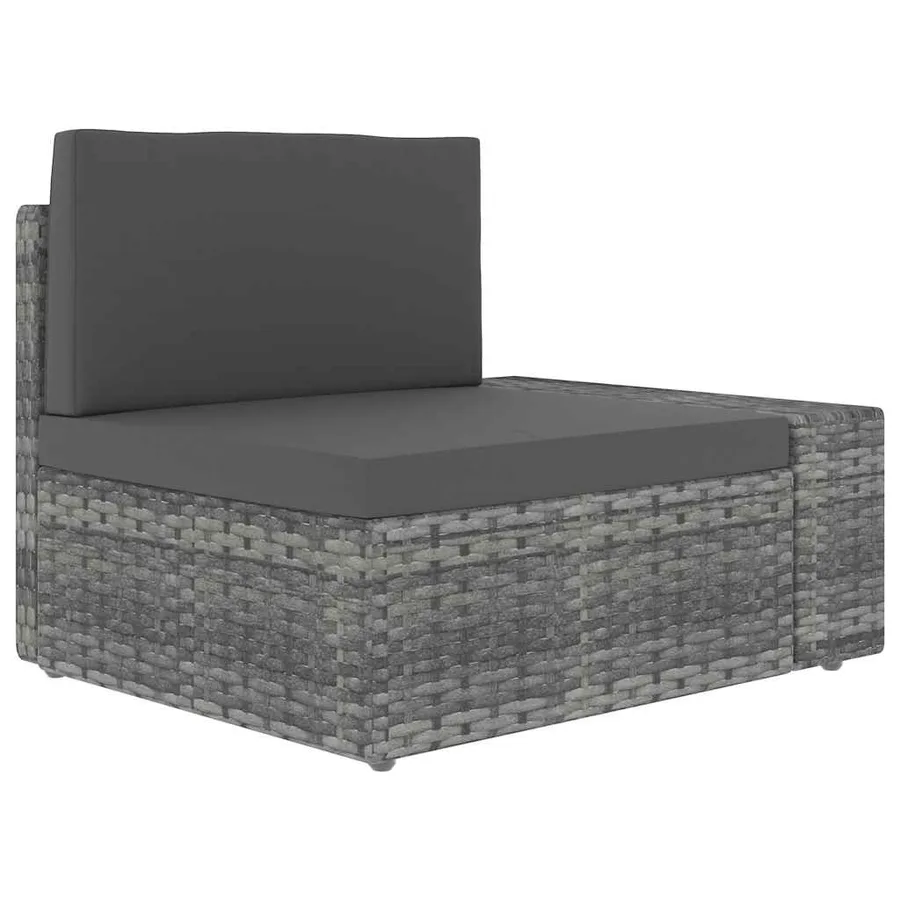 Salon de jardin 7 pcs Résine tressée Gris - 10