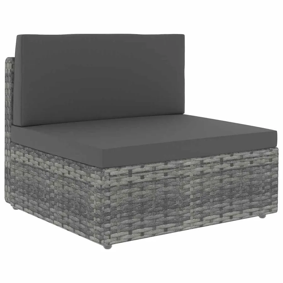 Salon de jardin 7 pcs Résine tressée Gris - 5