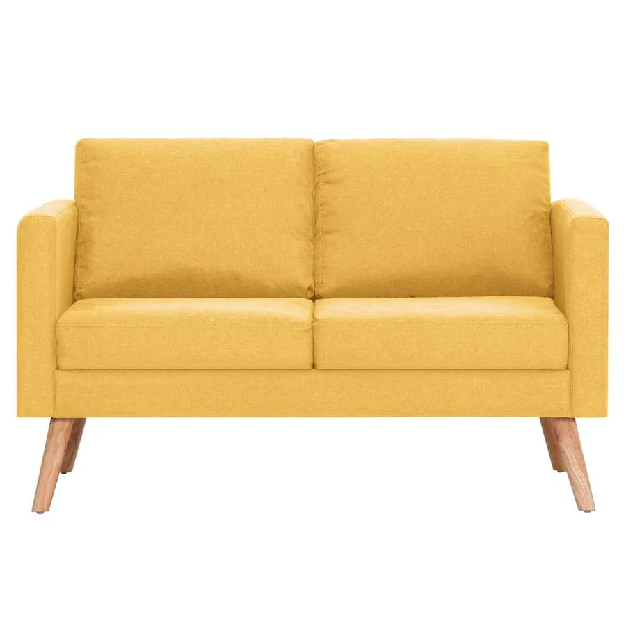 Ensemble de canapé 2 pcs tissu jaune - 7