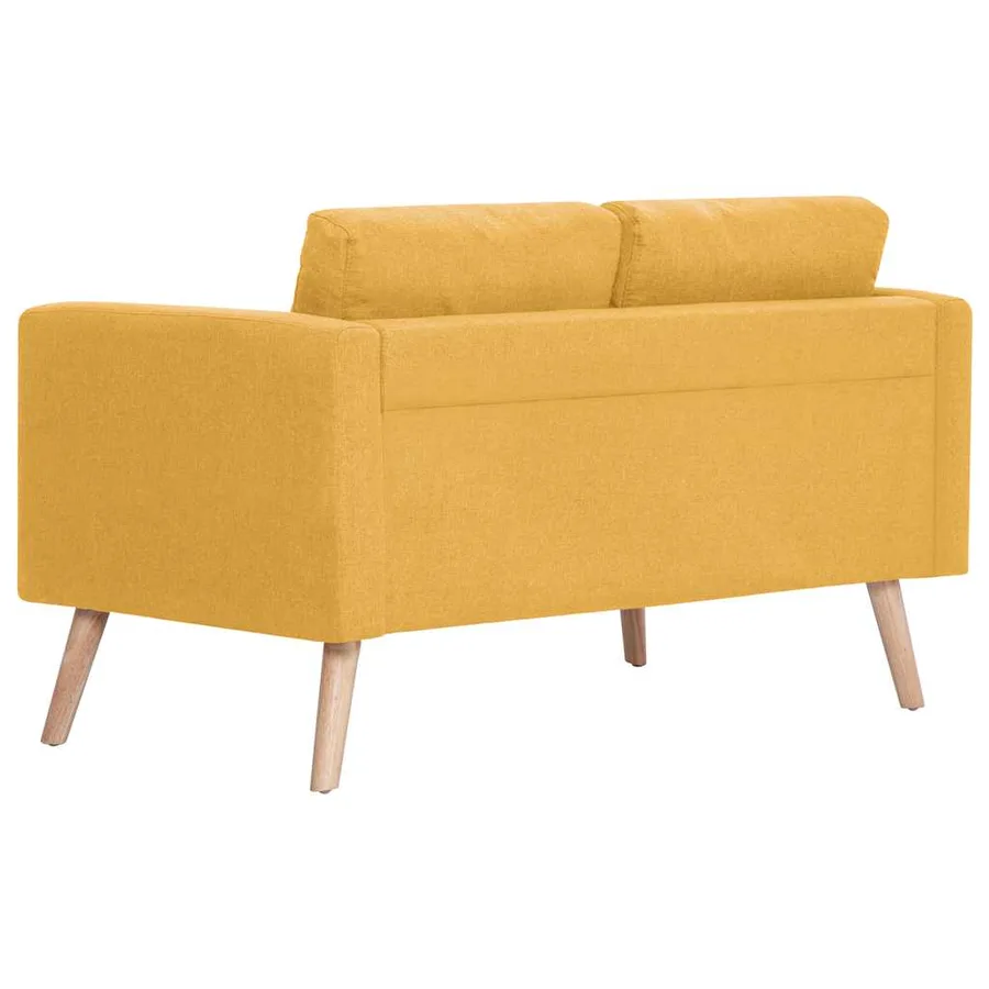 Ensemble de canapé 2 pcs tissu jaune - 8
