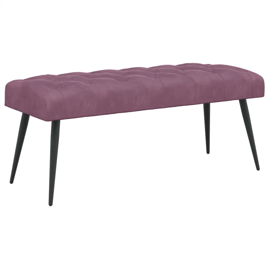 Banc avec capitonnage bouton Pourpre 110 x 40 x 46 cm Velours - 2