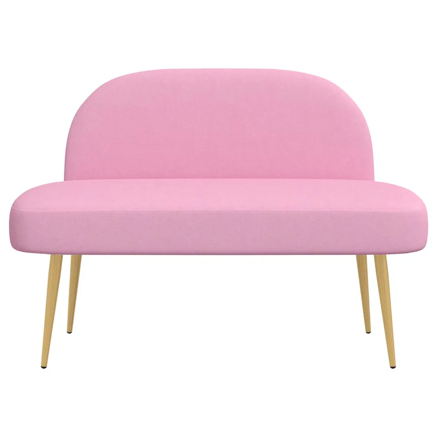 Banc rembourré avec dossier Rose 110 x 60 x 76 cm Polyester - 3