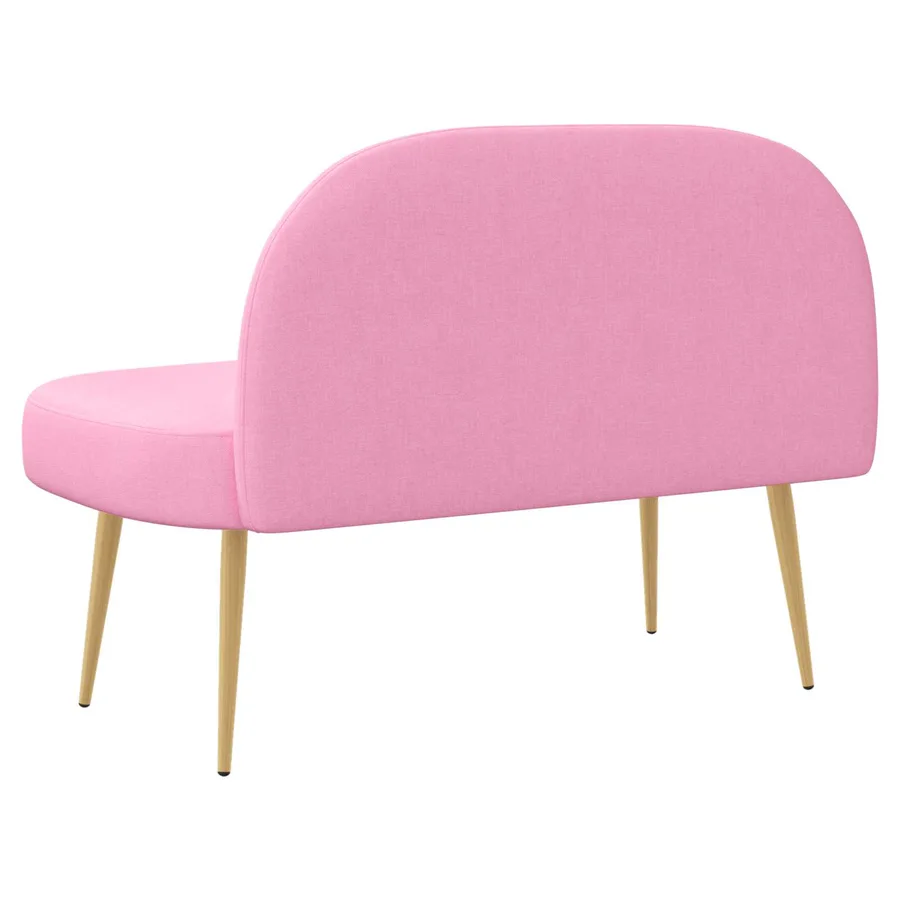 Banc rembourré avec dossier Rose 110 x 60 x 76 cm Polyester - 4