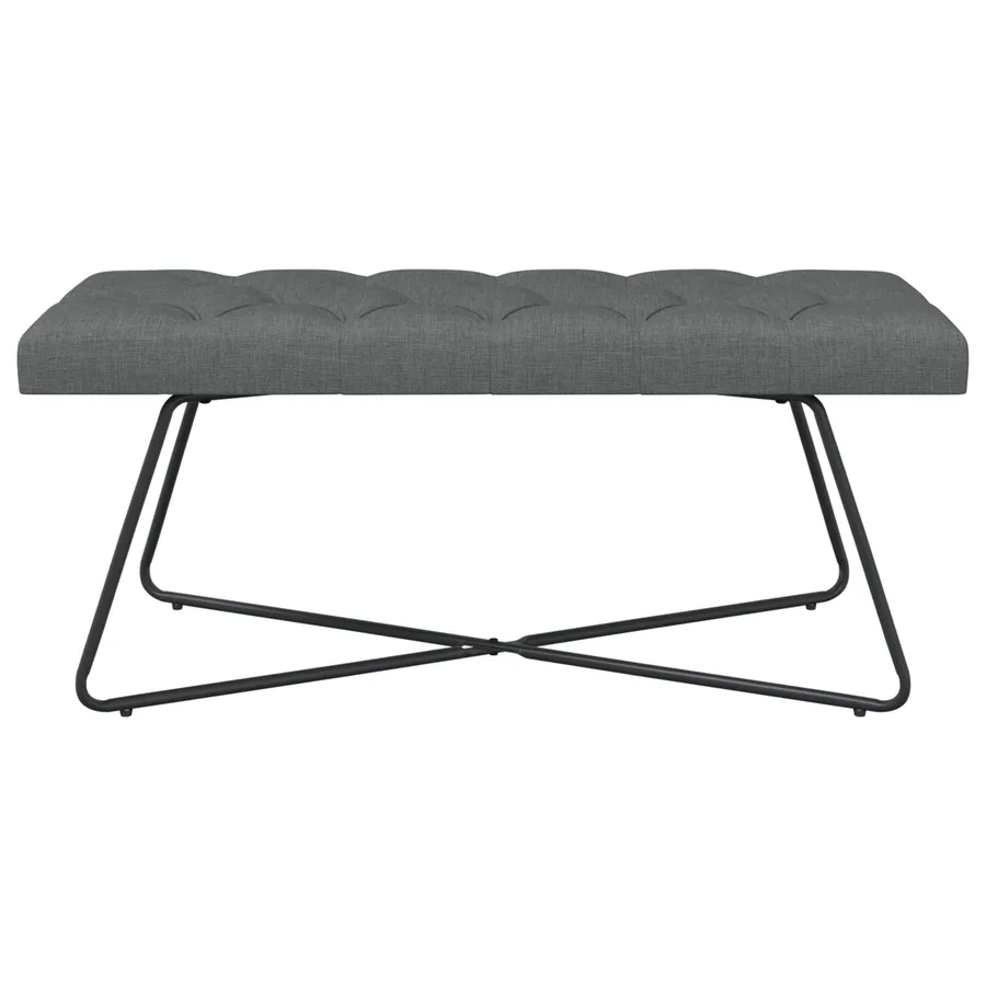 Banc avec capitonnage bouton Gris foncé 110 x 40 x 46 cm Tissu - 5