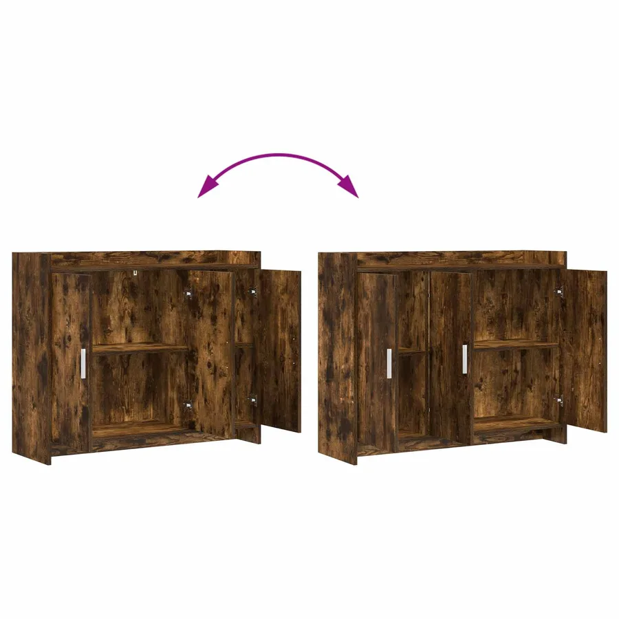 Buffet Chêne fumé 98,5 x 33 x 80 cm Bois d'ingénierie - 8