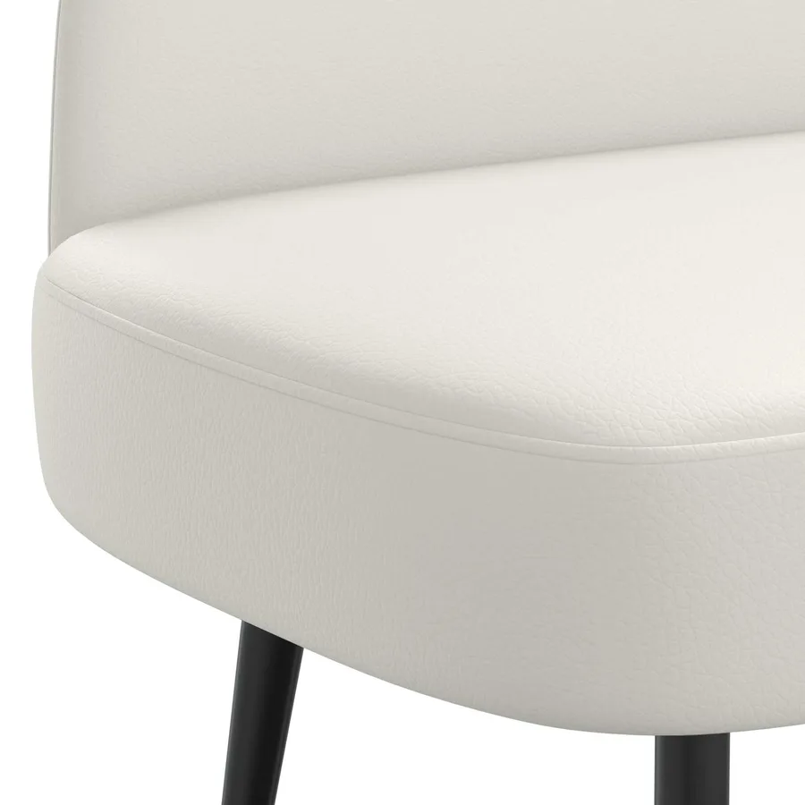 Banc rembourré avec dossier Blanc 110 x 60 x 76 cm Simili cuir - 5