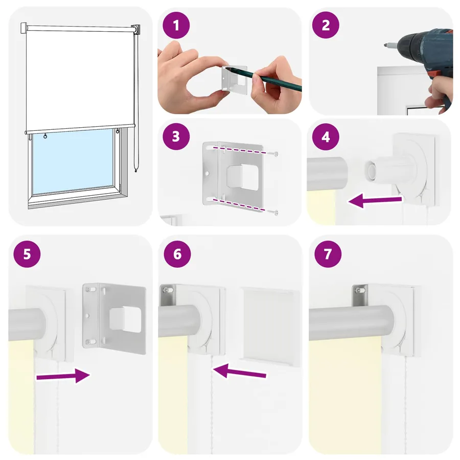 Store roulant extérieur protection UV Crème Polyester - 9