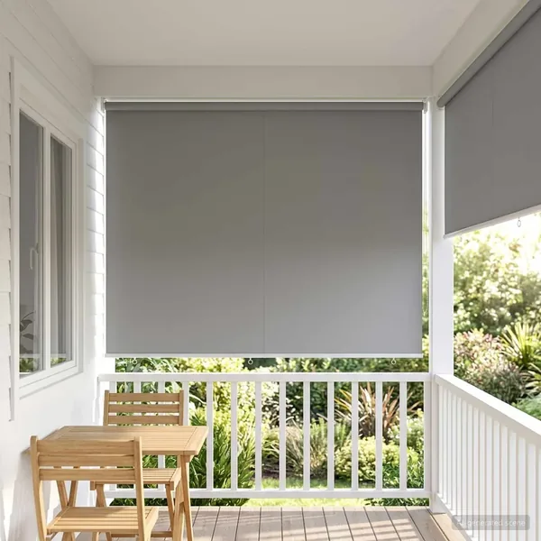 Store roulant extérieur protection UV Gris clair Polyester