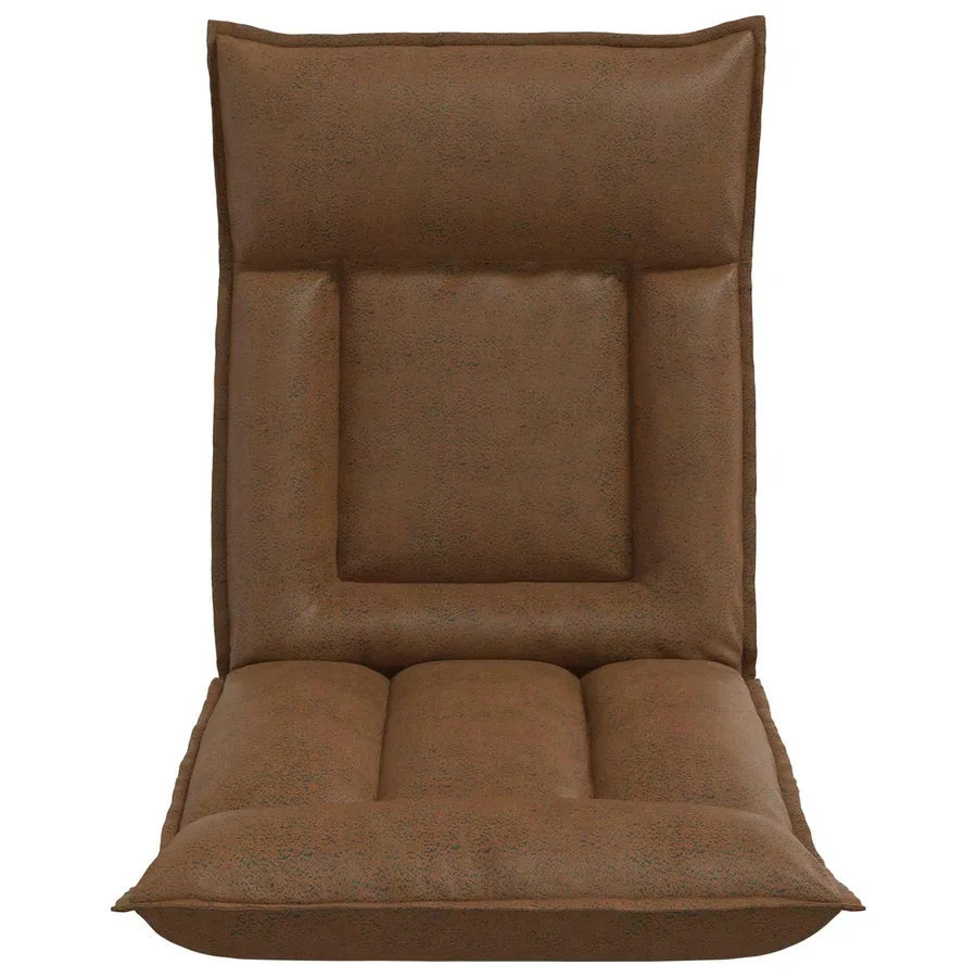 Fauteuil de sol ajustable Marron Tissu - 4