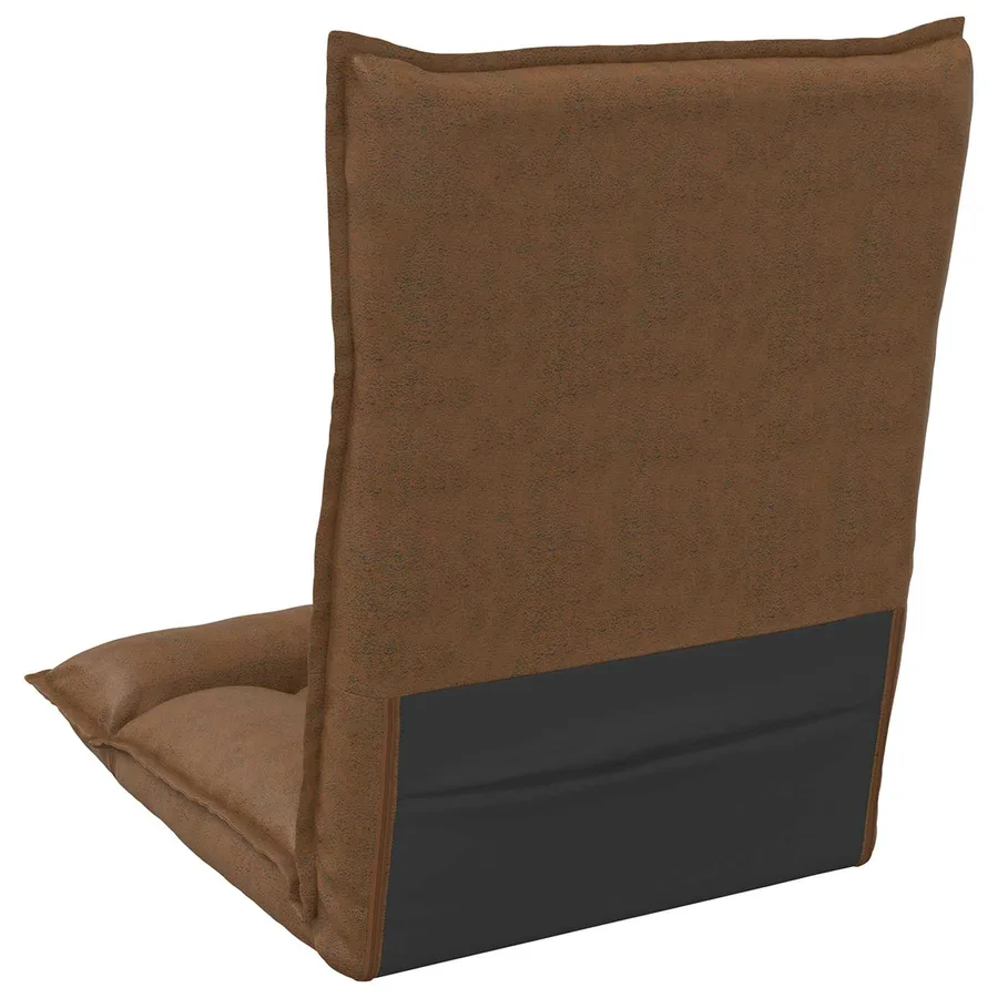 Fauteuil de sol ajustable Marron Tissu - 6