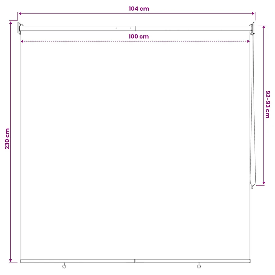 Store roulant extérieur protection UV Blanc Polyester - 12