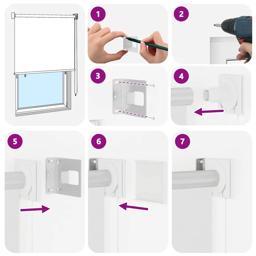 Store roulant extérieur protection UV Blanc Polyester - 9