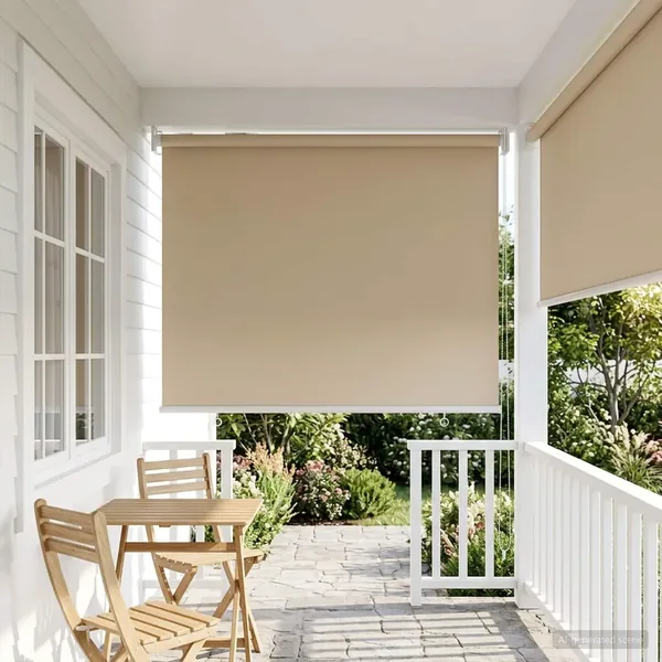 Store roulant extérieur protection UV Beige Polyester