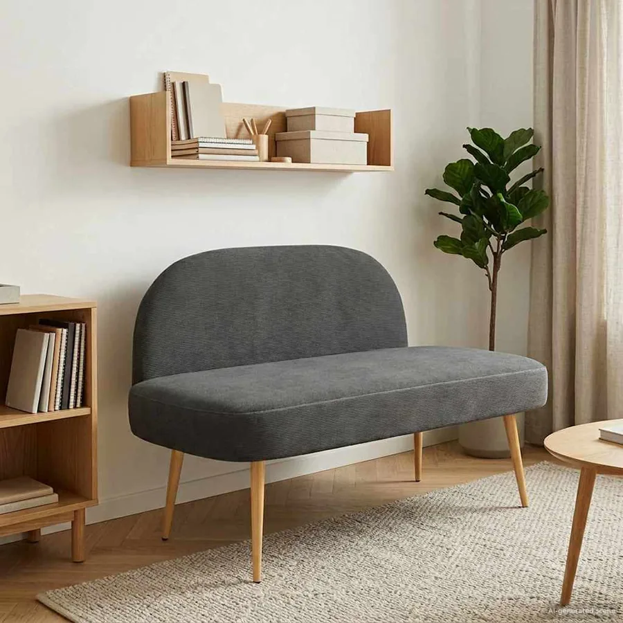 Banc rembourré avec dossier Gris foncé 110 x 60 x 76 cm