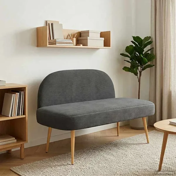 Banc rembourré avec dossier Gris foncé 110 x 60 x 76 cm