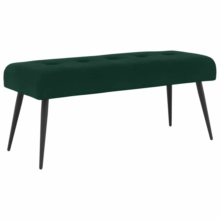 Banc avec capitonnage bouton Vert foncé 110 x 40 x 46 cm - 2