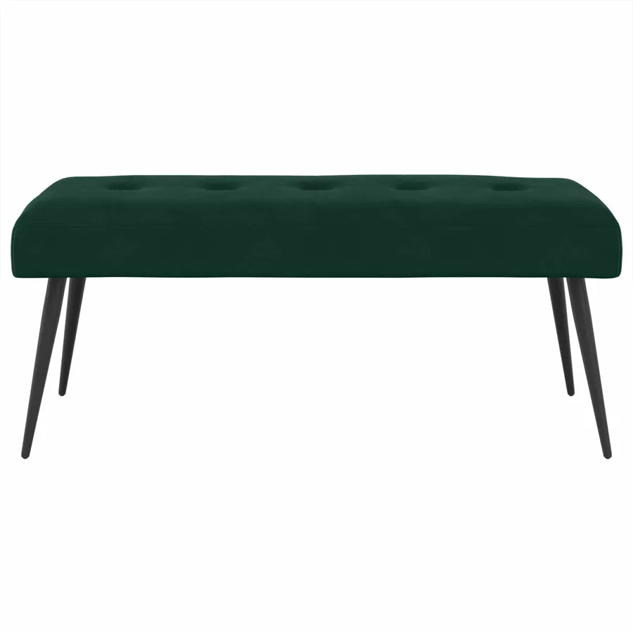 Banc avec capitonnage bouton Vert foncé 110 x 40 x 46 cm - 5