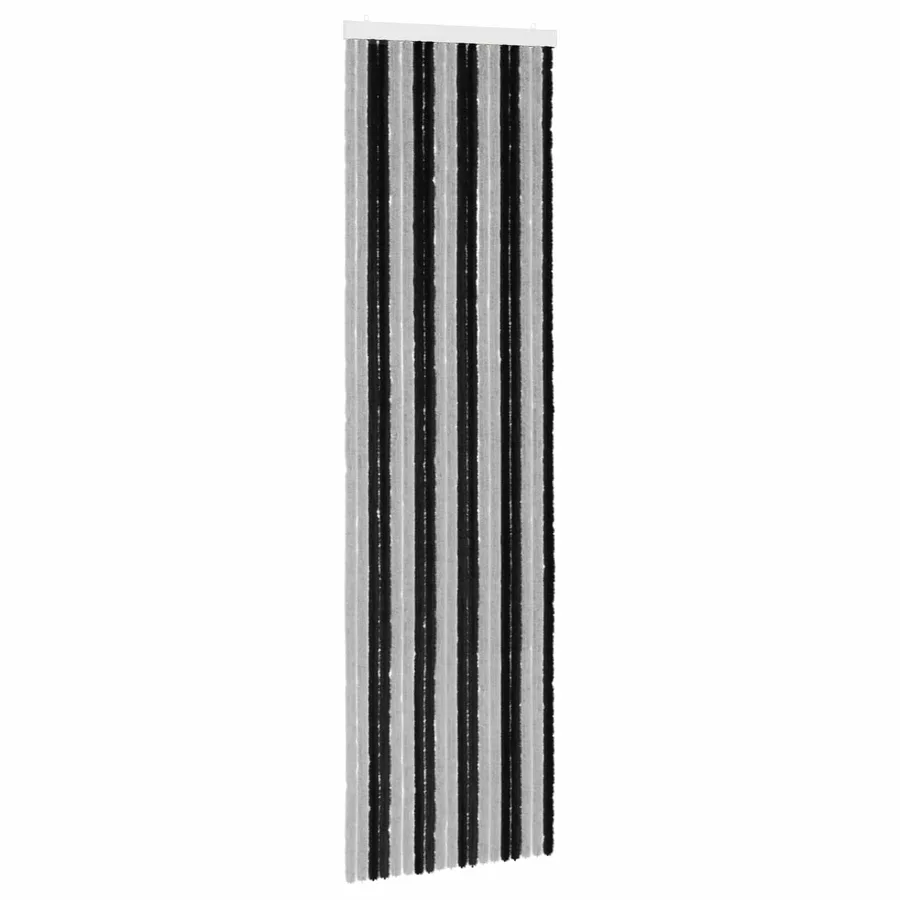 Rideau anti-insectes en chenille Gris et Noir 56 x 200 cm - 2