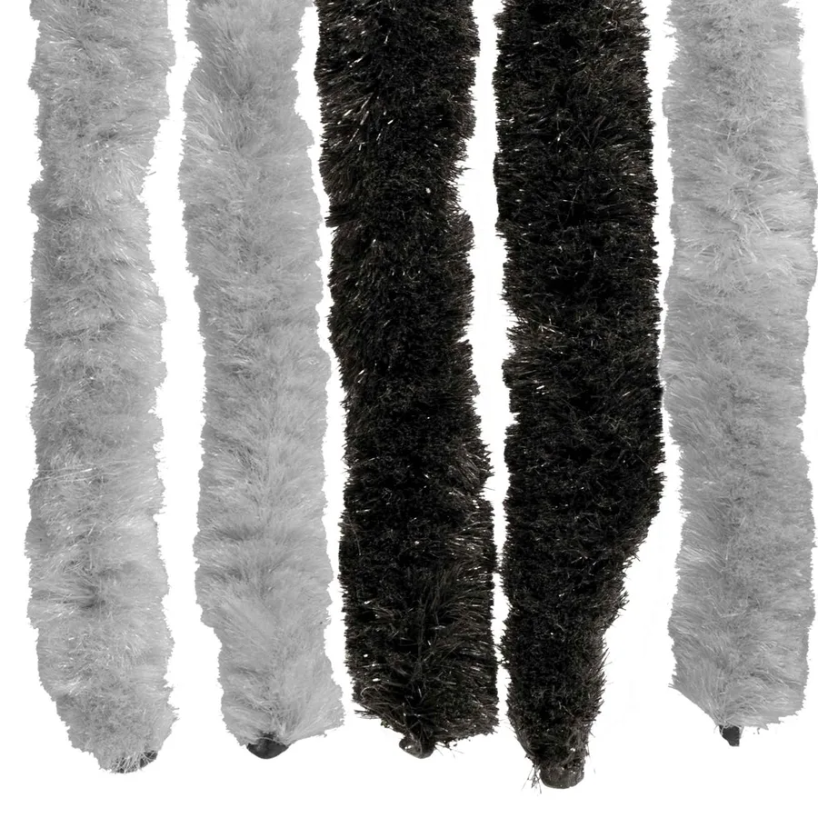 Rideau anti-insectes en chenille Gris et Noir 56 x 200 cm - 5