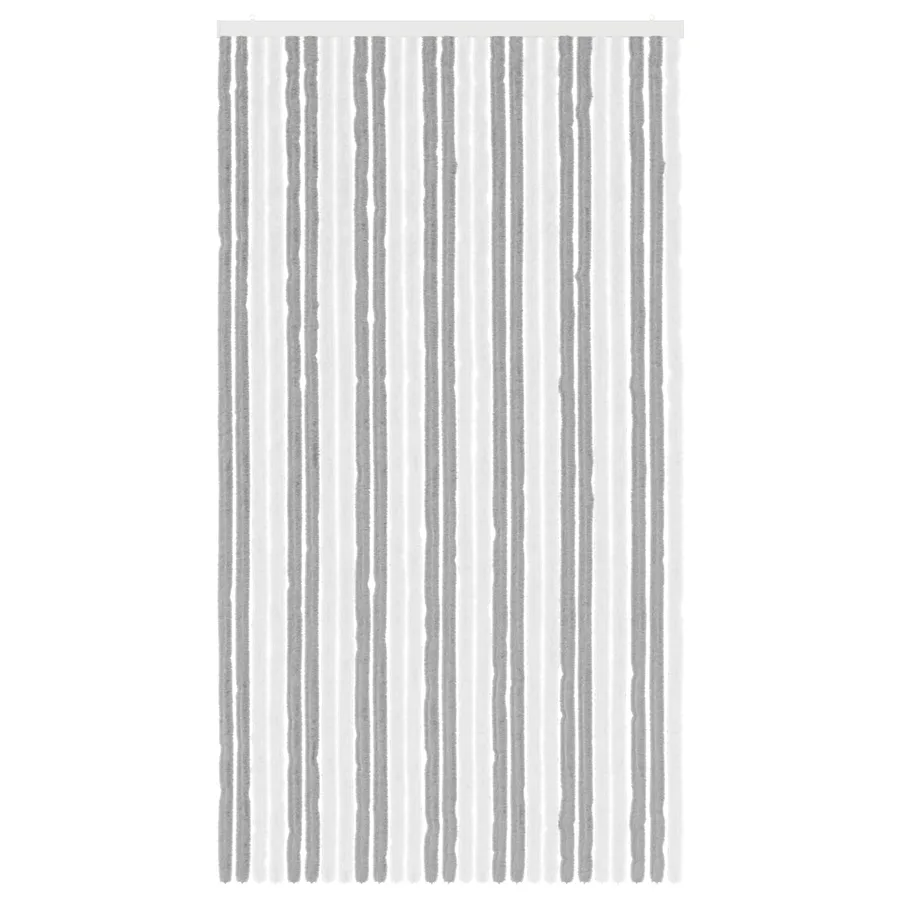 Rideau anti-insectes en chenille Gris et blanc 118 x 220 cm - 3