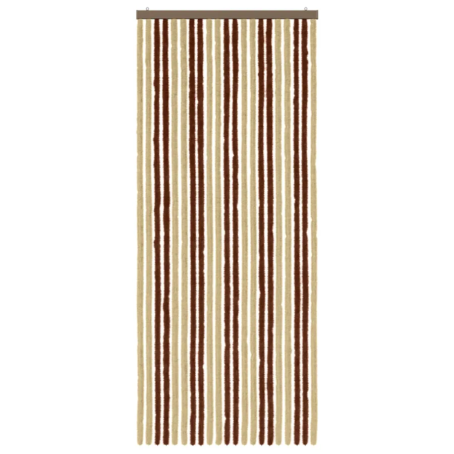 Rideau anti-insectes en chenille Marron et beige 90 x 220 cm - 3