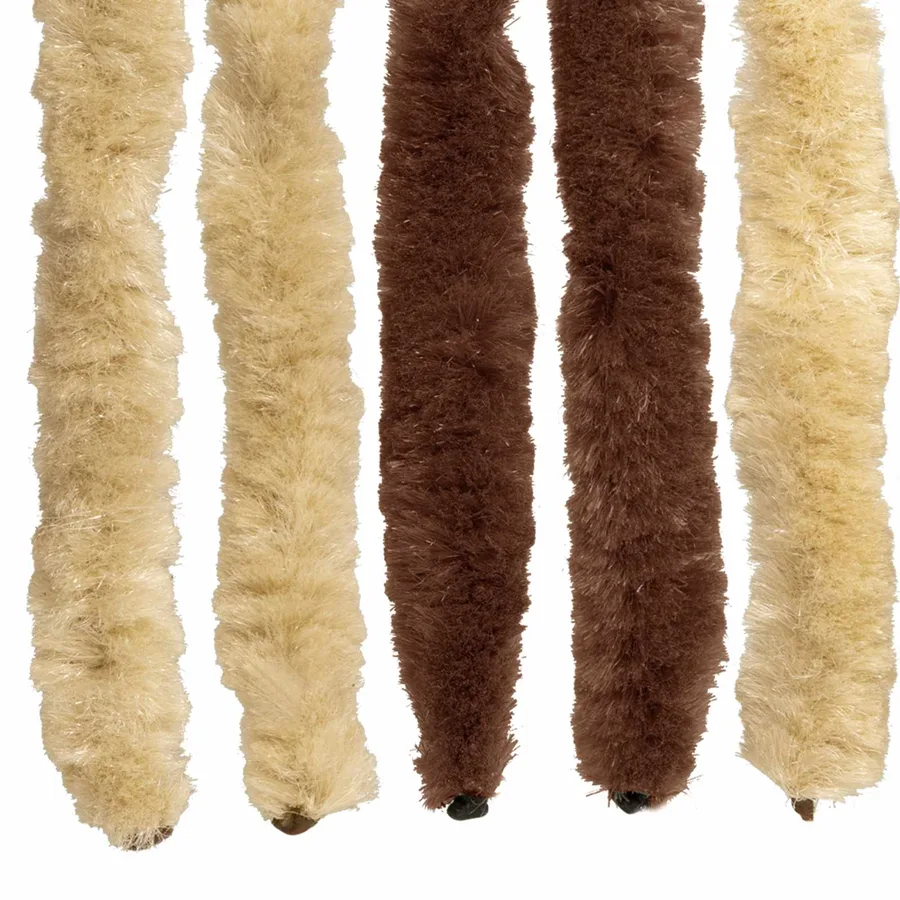 Rideau anti-insectes en chenille Marron et beige 90 x 220 cm - 5