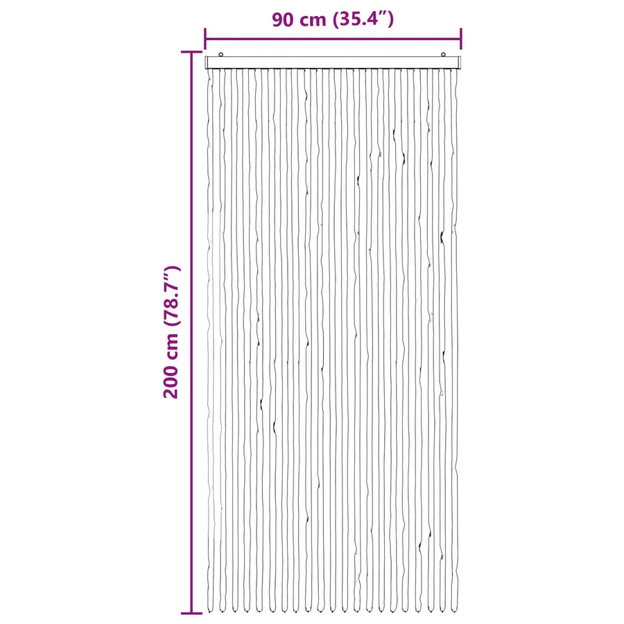Rideau anti-insectes en chenille Gris clair et blanc - 6