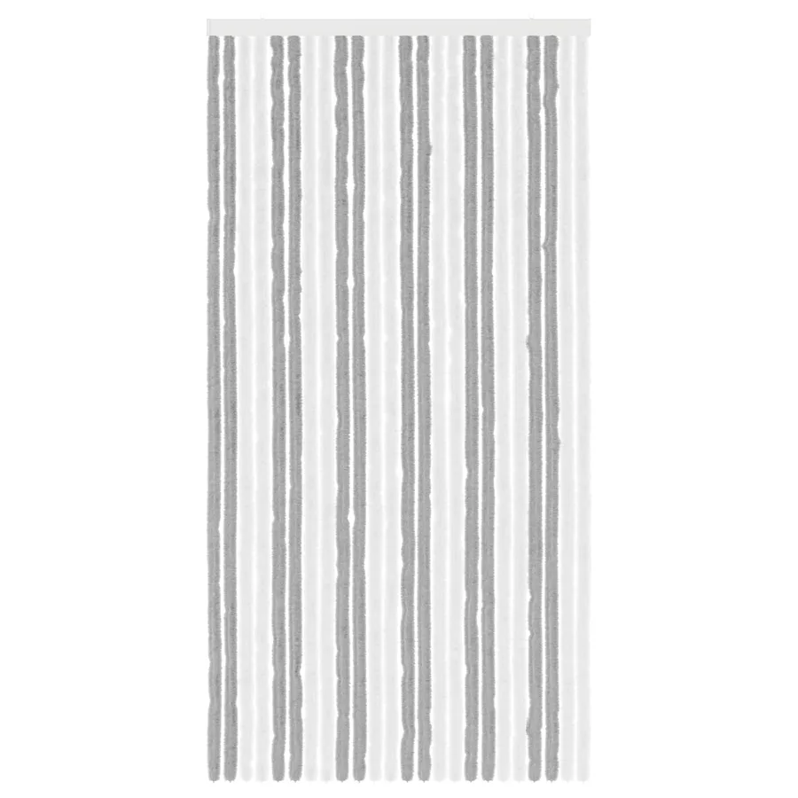 Rideau anti-insectes en chenille Gris et blanc 100 x 200 cm - 3