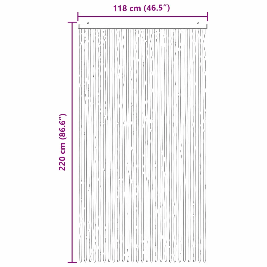 Rideau anti-insectes en chenille Gris clair et blanc - 6