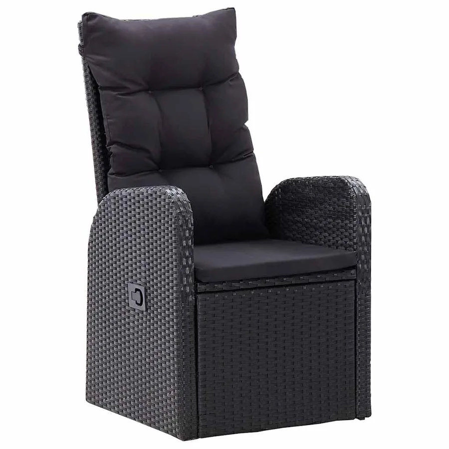 Ensemble à manger de jardin 9 pcs Noir - 5