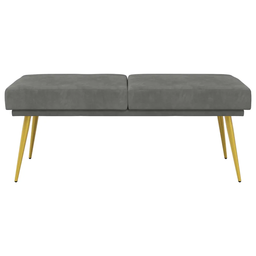 Banc à double couche Gris foncé 120 x 45 x 46 cm Velours - 5